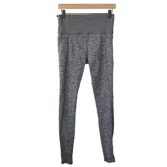 Athleta Exhale Stash Pocket Heel Tight High Waisted Leggings Side Pockets Gray - Picture 1 of 10